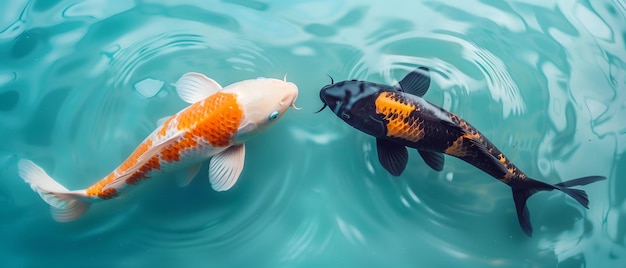 Koi Fish Swimming in a Pond