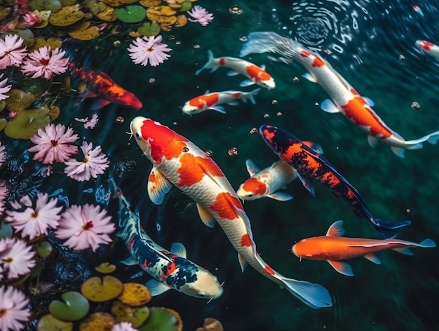 Koi fish in the water