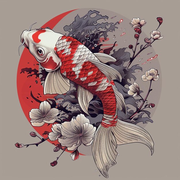 koi plain background illustration