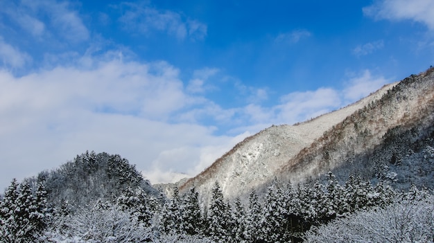 Komagatake mountain with snow in winter season.Japan - Boost up color Processing.