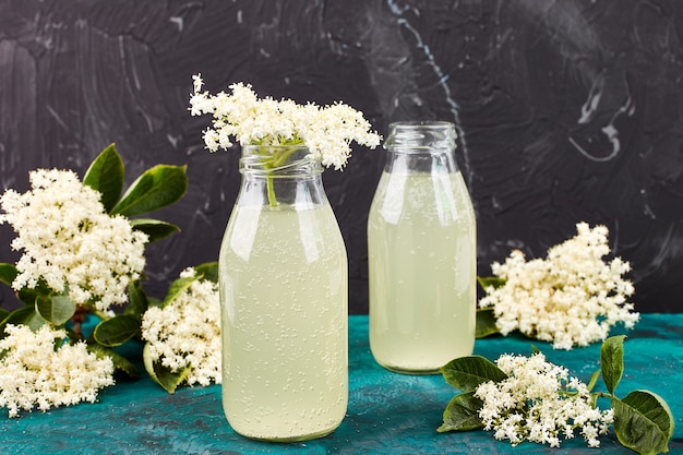 Kombucha tea with elderflower