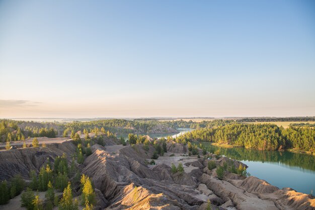 Konduki quarries landscapes in the tula region