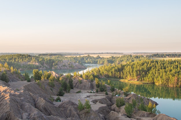 Konduki quarries landscapes in the tula region