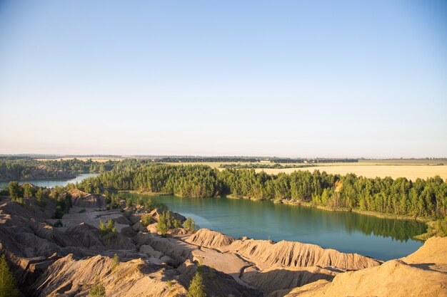 Konduki quarries landscapes in the tula region