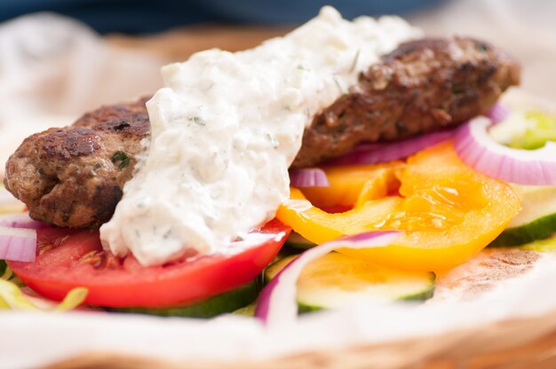 Koobideh ground lamb wrap