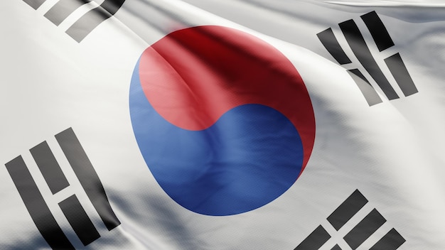 korea national flag 3d rendering