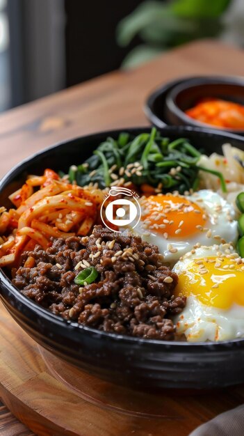 Photo korean food bibimbap