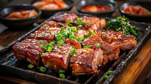 Korean food grilled pork belly