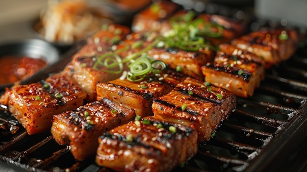 Korean food grilled pork belly