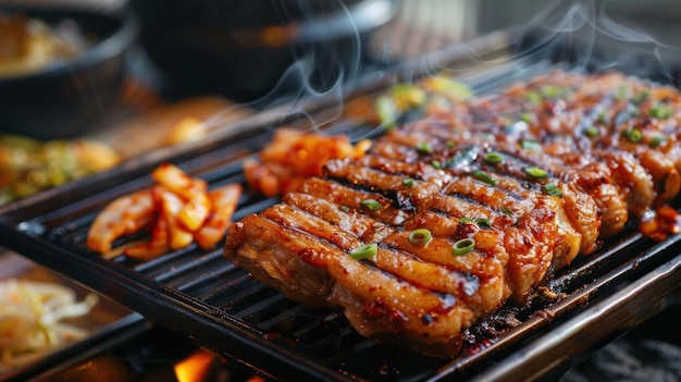 Korean food grilled pork belly