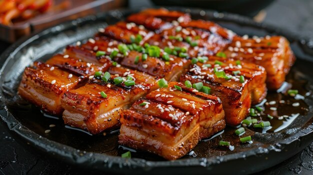 Korean food grilled pork belly