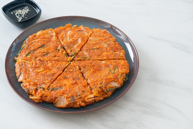 Korean Kimchi pancake or Kimchijeon