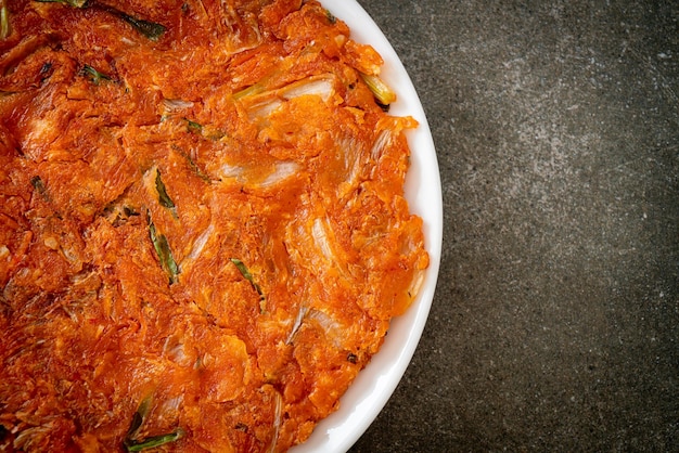 Korean Kimchi pancake or Kimchijeon