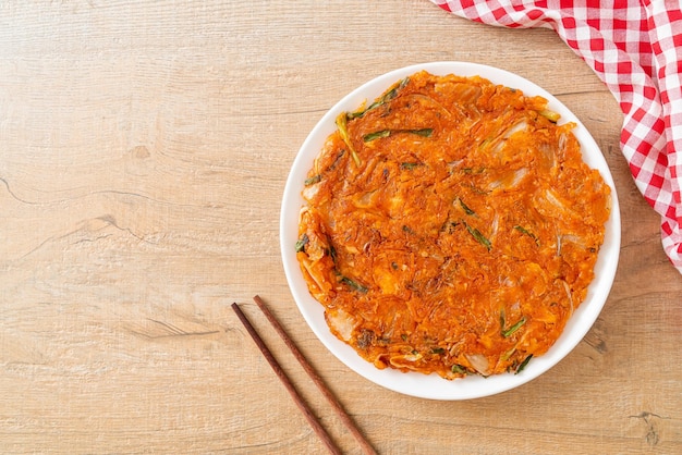 Korean Kimchi pancake or Kimchijeon