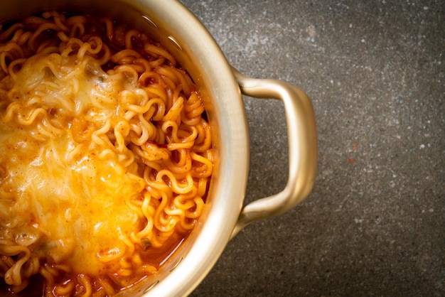 Korean spicy instant noodle with cheese