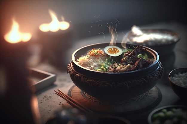 Korean traditional food asian cuisine stylish and creative