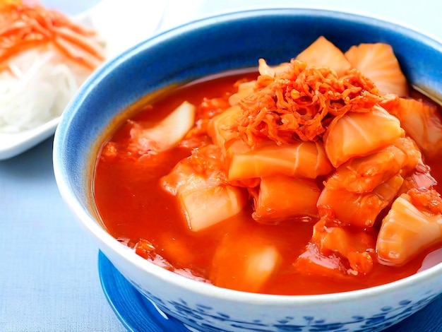 Korean traditional food water kimchi which is called Baekkimchi AI_Generated