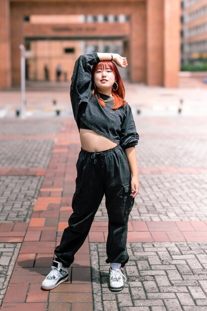 Korean Woman in Casual Attire Posing Confidently