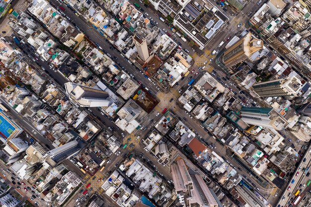 Kowloon city, Hong Kong 24 September 2018:- Top view of the building block