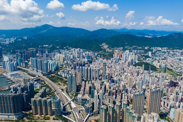 Kowloon, Hong Kong 10 September 2019: Hong Kong skyline