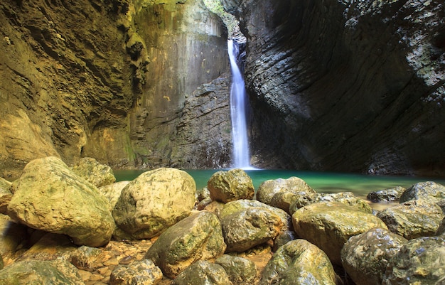 Kozjak waterfall, Kobarid, Julian Alps in Slovenia