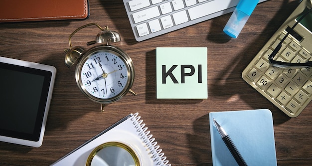 KPI word on paper with a business objects