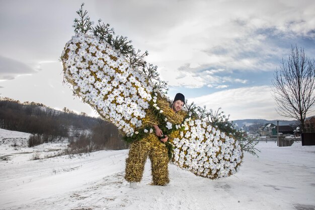 Krasnoilsk Ukraine 13 Jan 2017 Malanka is an ancient Ukrainian folk holiday combining Christian and pagan traditions