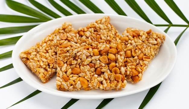 Krayasart Thai crispy rice peanut and sesame cereal bar