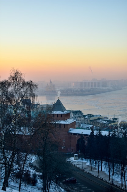 The Kremlin at sunset. Nizhny Novgorod