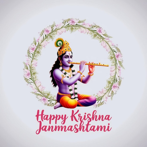 Photo krishna devotion background template