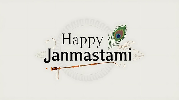 Photo krishna janmashtami poster text illustration art