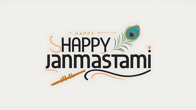 Photo krishna janmashtami poster text illustration art