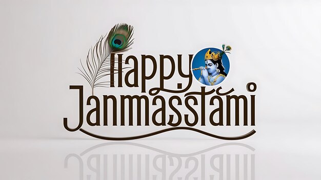 Photo krishna janmashtami poster text illustration art