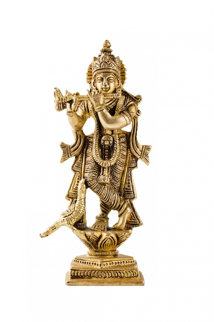 Krishna statue on white