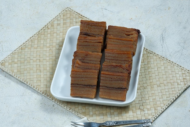 kue lapis engkak ketan is one of the original Indonesian layer cakes from south sumatera