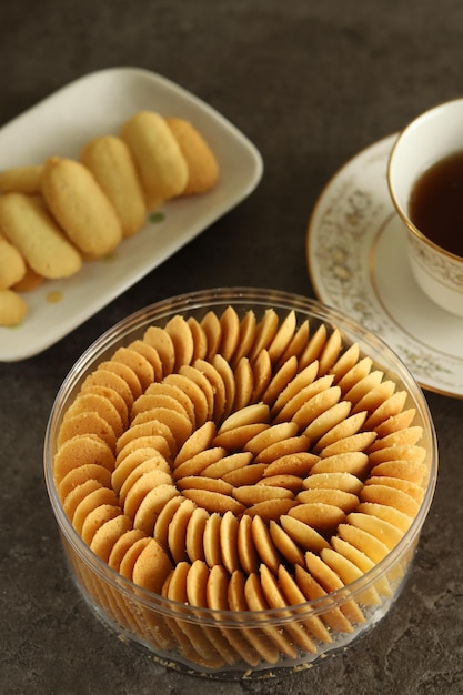 Kue Lidah Kucing or Cat's Tongue. Thin Cookies with Sweet Taste and Crispy