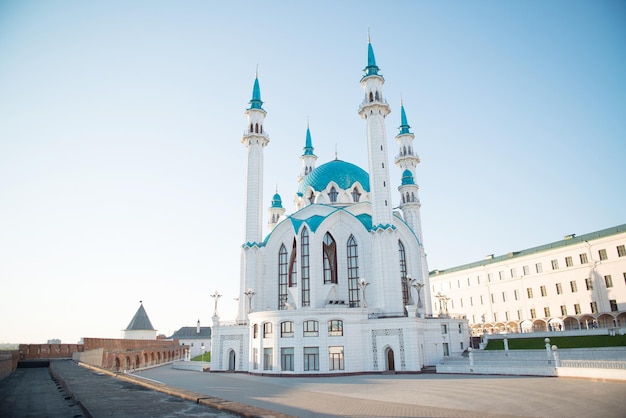 The Kul Sharif Mosque building in Kazan Beautiful architecture on a sunny day