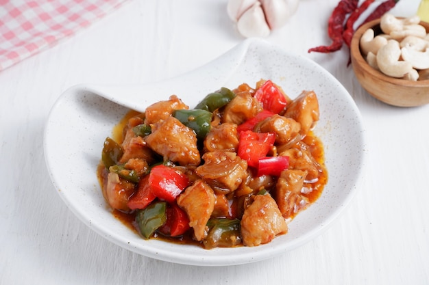 Kung Pao chicken stirfried traditional Chinese sichuan dish