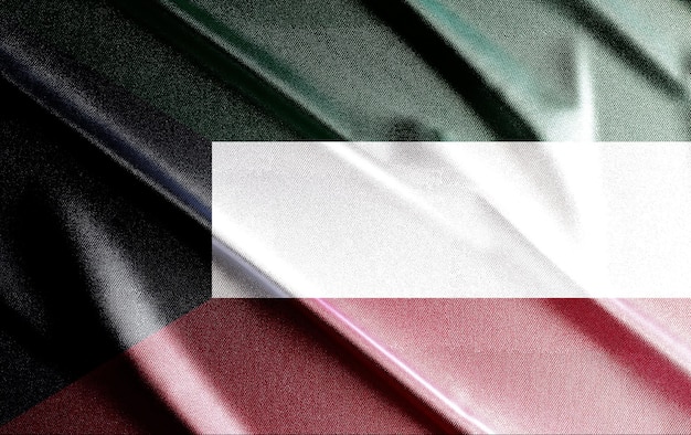 Kuwait 3d flag, beautiful country flag in the world, background, banner, postr, abstract.