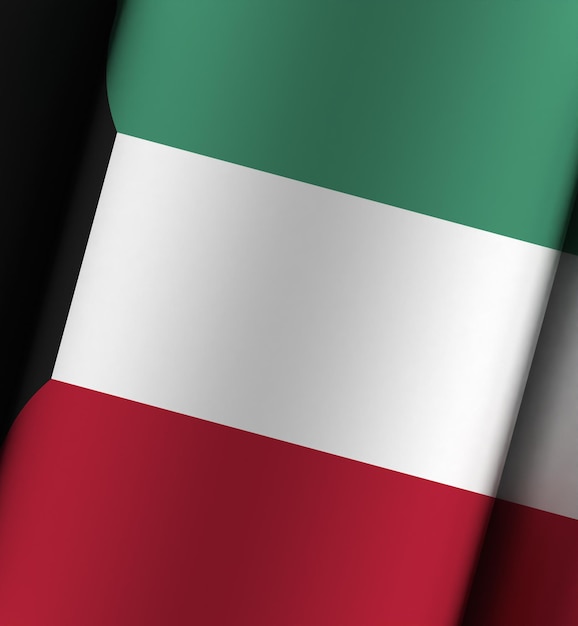 Kuwait flag dramatic background full