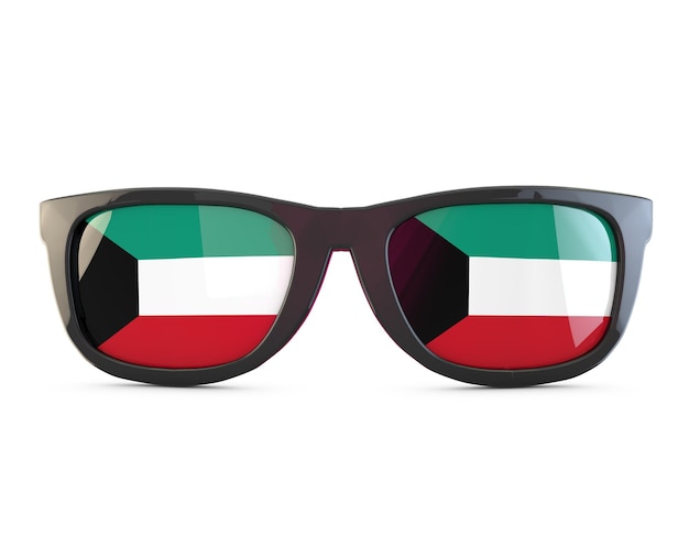 Kuwait flag sunglasses 3D Rendering