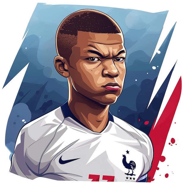 Photo kylian mbappe cartoon graphic icon illustration