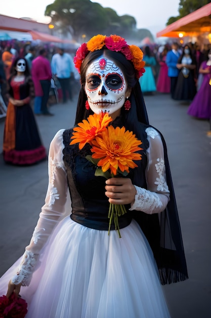 La Calavera Catrina Elegance in the Afterlife Day of the Dead Festivity Portrait