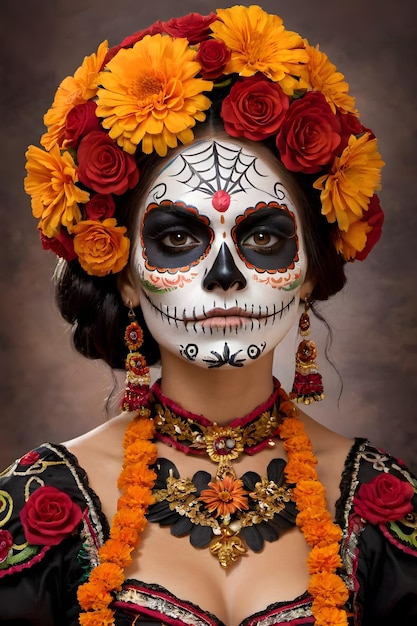 La Calavera Catrina Elegance in the Afterlife Day of the Dead Festivity Portrait