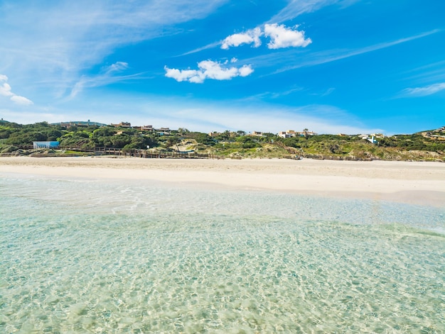 La Pelosa beach seen from the water Sardinia