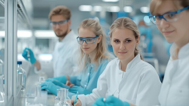 Photo lab scientists working on research and development in a modern laboratory