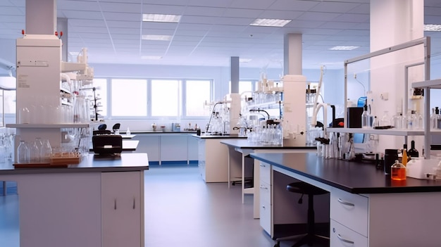 A lab with a lab table and a lab with a lab equipment.