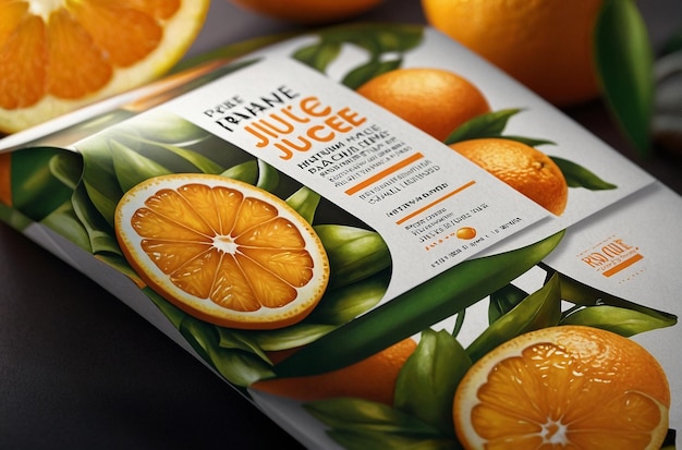 Photo a label design for a premium orange juice brand