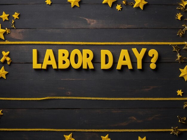 Photo labor day background with yellow details