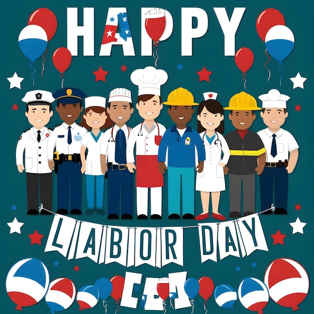 Labor day banner patriotic background